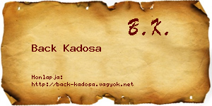 Back Kadosa névjegykártya